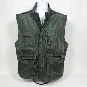 Rustic River Polyurethane Shell Fleece Lined Vest Green Mens XL Fishing Travel